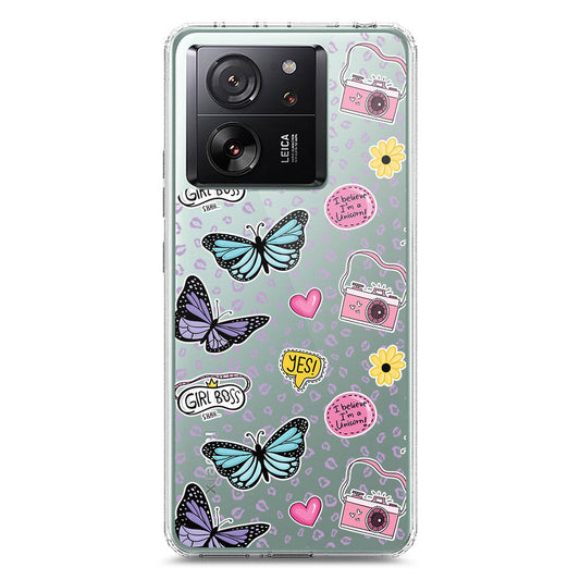 Xiaomi 13T Cover - O'Nation Butterfly Dreams Series 1 - Clear Phone Case - Soft Silicon Borders
