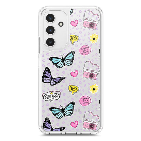 Samsung Galaxy A54 5G Cover - O'Nation Butterfly Dreams Series 1 - Clear Phone Case - Soft Silicon Borders