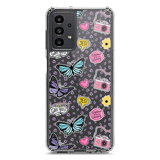 Samsung Galaxy A13 Cover - O'Nation Butterfly Dreams Series 1 - Clear Phone Case - Soft Silicon Borders