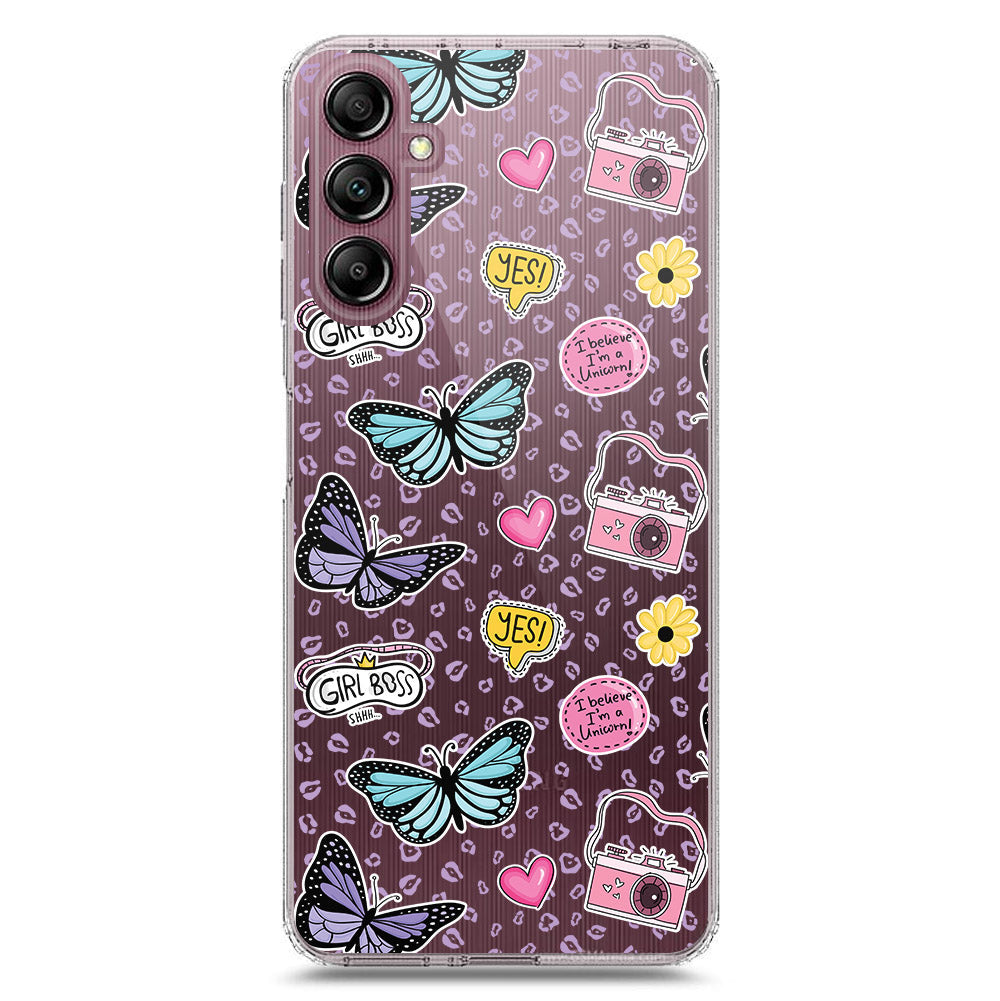 Samsung Galaxy A15 5G Cover - O'Nation Butterfly Dreams Series 1 - Clear Phone Case - Soft Silicon Borders