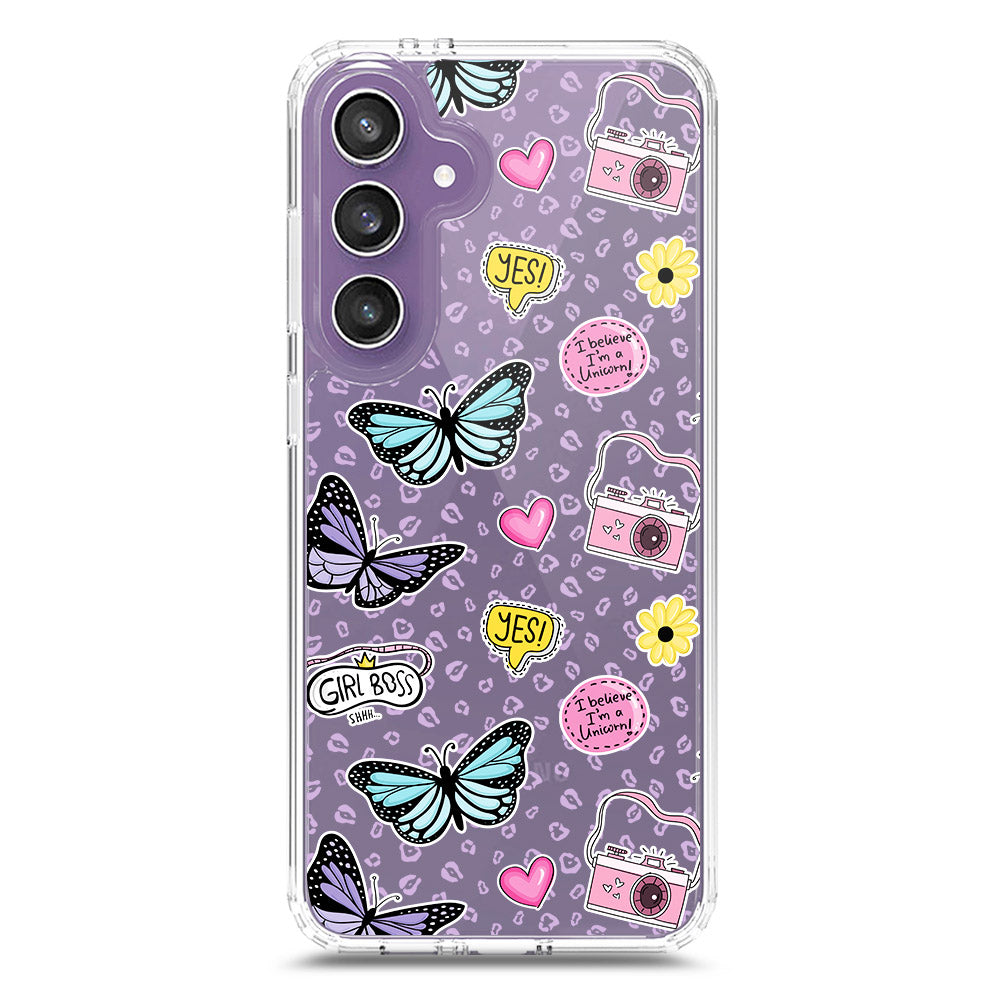 Samsung Galaxy S24 Plus Cover - O'Nation Butterfly Dreams Series 1 - Clear Phone Case - Soft Silicon Borders