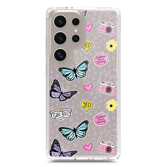 Samsung Galaxy S24 Ultra Cover - O'Nation Butterfly Dreams Series 1 - Clear Phone Case - Soft Silicon Borders