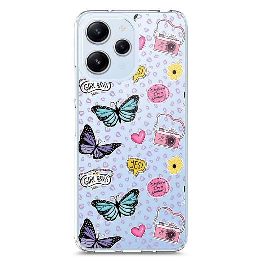 Xiaomi Redmi 12 Cover - O'Nation Butterfly Dreams Series 1 - Clear Phone Case - Soft Silicon Borders