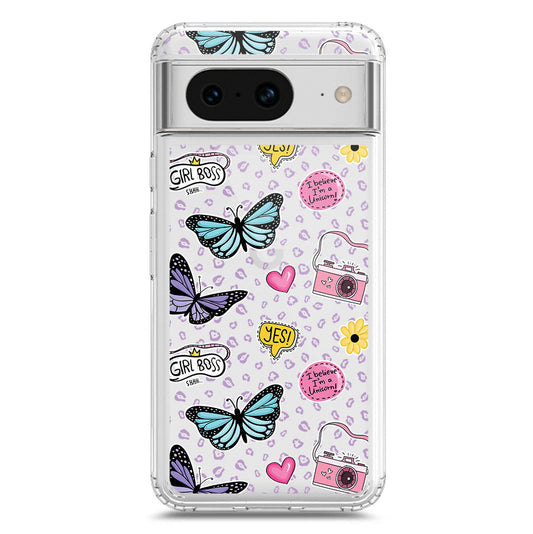Google Pixel 8a Cover - O'Nation Butterfly Dreams Series 1 - Clear Phone Case - Soft Silicon Borders