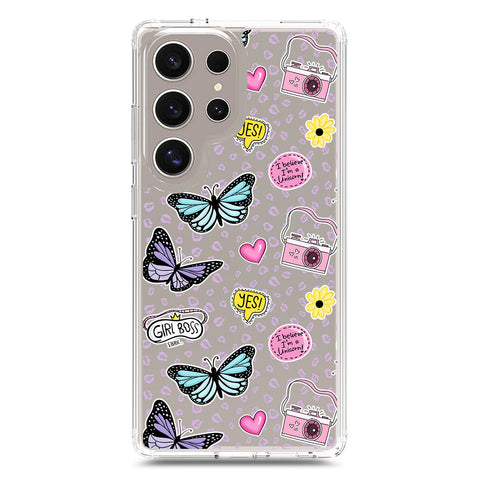 Samsung Galaxy S25 Ultra Cover - O'Nation Butterfly Dreams Series 1 - Clear Phone Case - Soft Silicon Borders