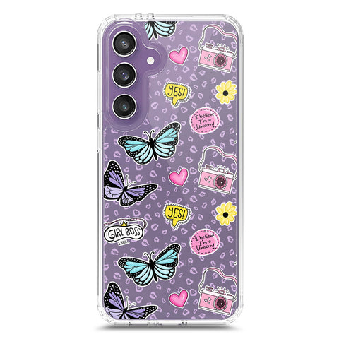 Samsung Galaxy S24 FE Cover - O'Nation Butterfly Dreams Series 1 - Clear Phone Case - Soft Silicon Borders
