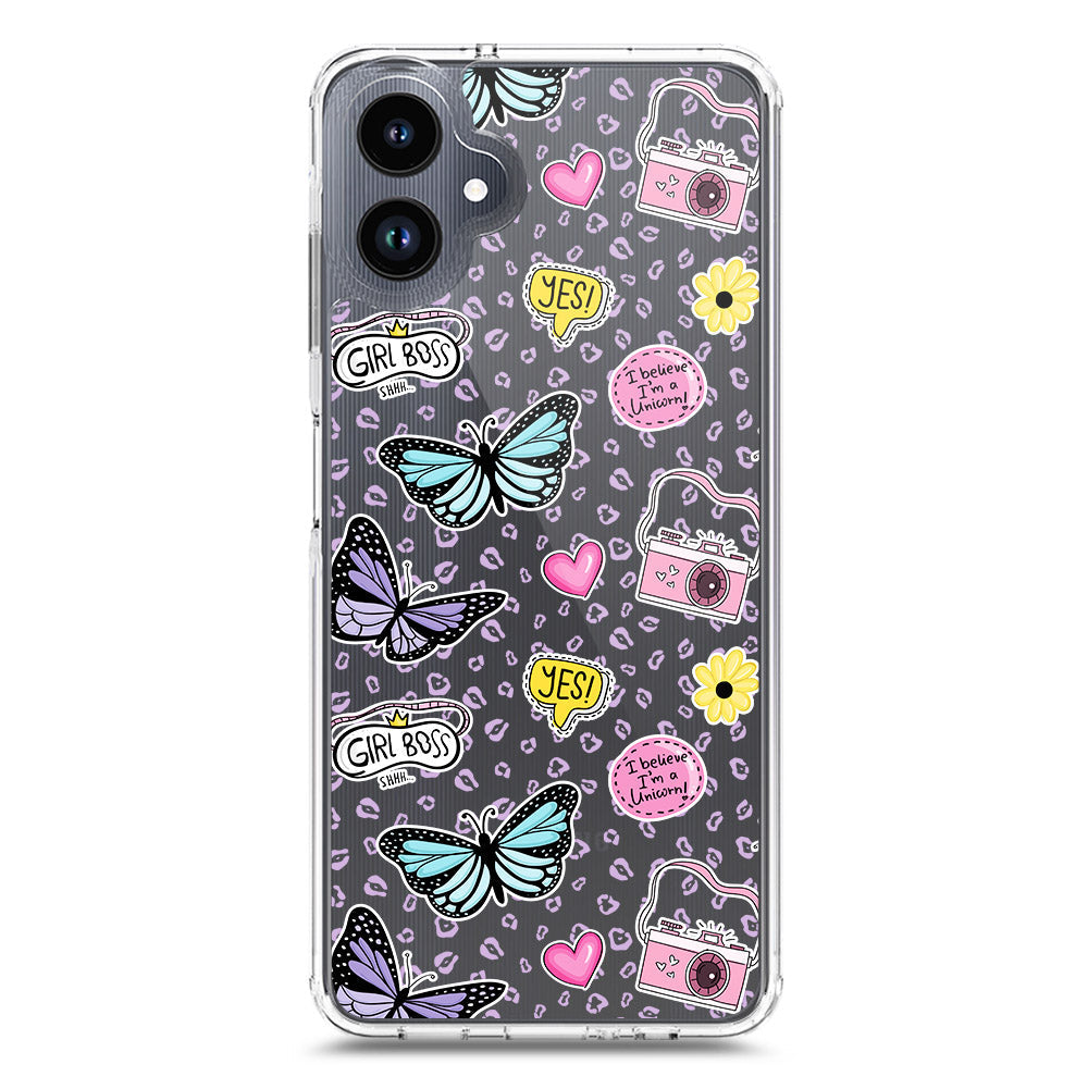 Samsung Galaxy A06 Cover - O'Nation Butterfly Dreams Series 1 - Clear Phone Case - Soft Silicon Borders