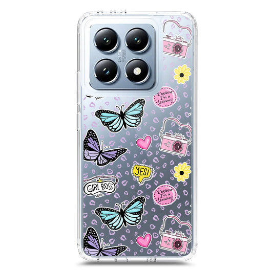 Xiaomi 14T Pro Cover - O'Nation Butterfly Dreams Series 1 - Clear Phone Case - Soft Silicon Borders