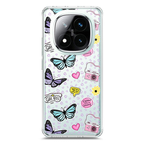 Xiaomi Redmi Note 14 Pro 4G Cover - O'Nation Butterfly Dreams Series 1 - Clear Phone Case - Soft Silicon Borders