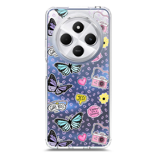 Xiaomi Redmi 14R Cover - O'Nation Butterfly Dreams Series 1 - Clear Phone Case - Soft Silicon Borders