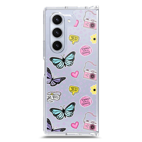 Samsung Galaxy Z Fold 6 Cover - O'Nation Butterfly Dreams Series 1 - Clear Phone Case - Soft Silicon Borders