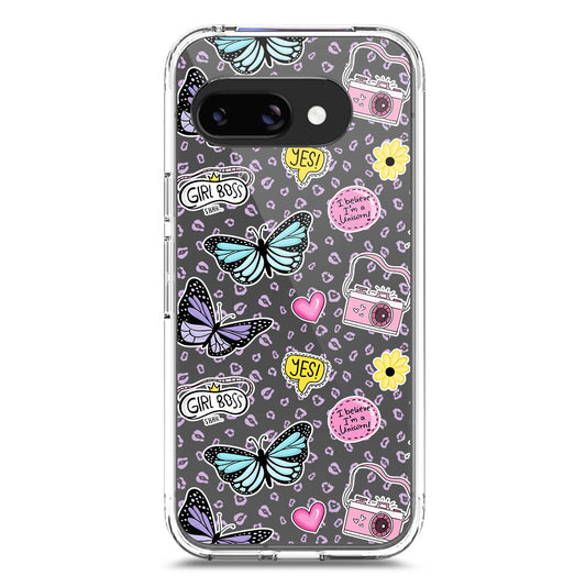 Google Pixel 9a Cover - O'Nation Butterfly Dreams Series 1 - Clear Phone Case - Soft Silicon Borders