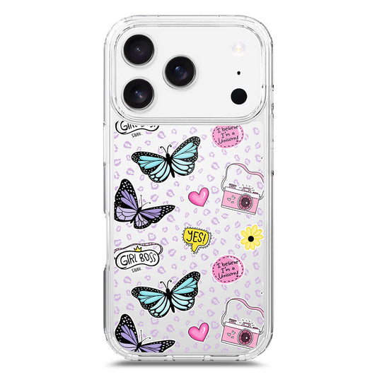 iPhone 17 Pro Cover - O'Nation Butterfly Dreams Series 1 - Clear Phone Case - Soft Silicon Borders
