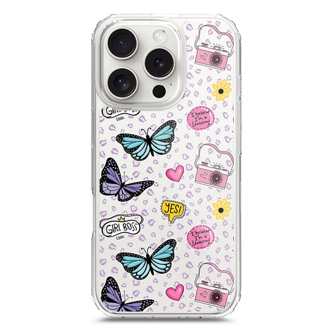 iPhone 16 Pro Cover - O'Nation Butterfly Dreams Series 1 - Clear Phone Case - Soft Silicon Borders