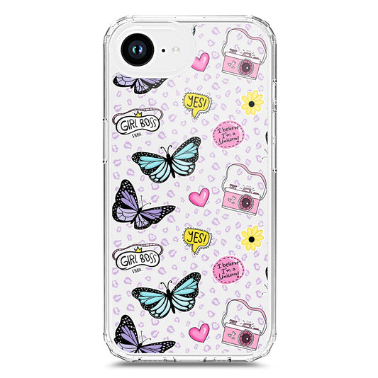 iPhone 16e Cover - O'Nation Butterfly Dreams Series 1 - Clear Phone Case - Soft Silicon Borders