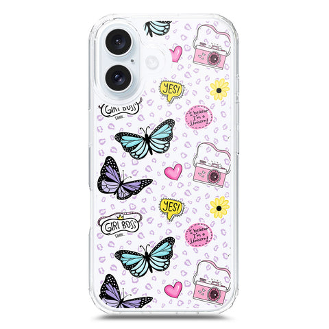 iPhone 16 Cover - O'Nation Butterfly Dreams Series 1 - Clear Phone Case - Soft Silicon Borders