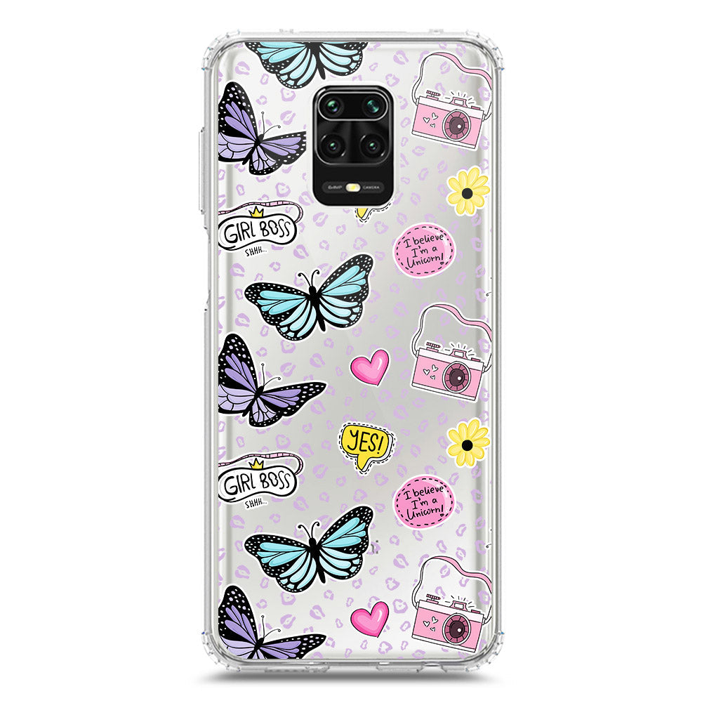 Xiaomi Redmi Note 9 Pro Max Cover - O'Nation Butterfly Dreams Series 1 - Clear Phone Case - Soft Silicon Borders