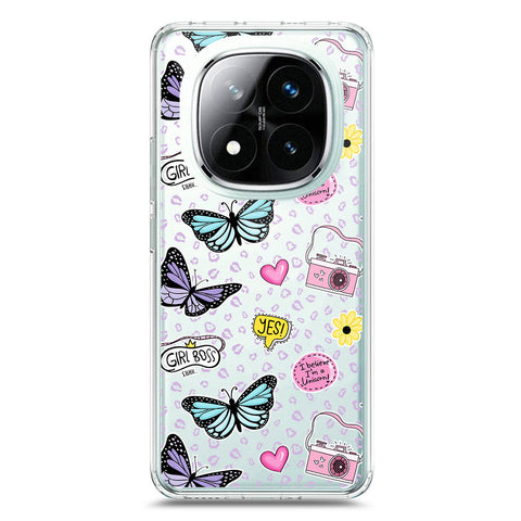Xiaomi Redmi Note 14 Pro Plus 5G Cover - O'Nation Butterfly Dreams Series 1 - Clear Phone Case - Soft Silicon Borders