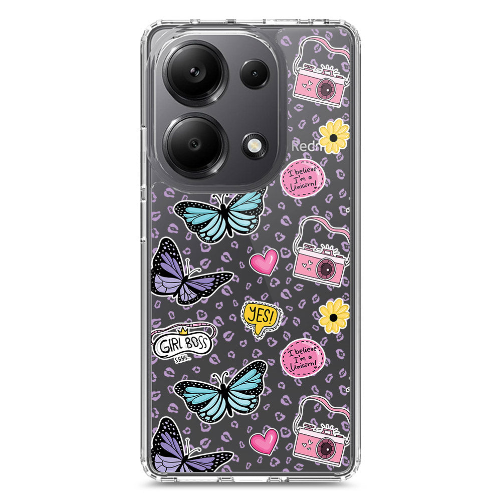 Xiaomi Redmi Note 13 Pro 4G Cover - O'Nation Butterfly Dreams Series 1 - Clear Phone Case - Soft Silicon Borders
