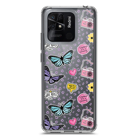 Xiaomi Redmi 10C Cover - O'Nation Butterfly Dreams Series 1 - Clear Phone Case - Soft Silicon Borders