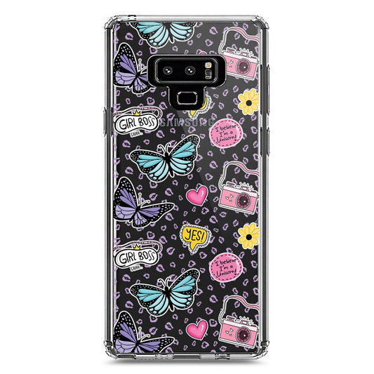 Samsung Galaxy Note 9 Cover - O'Nation Butterfly Dreams Series 1 - Clear Phone Case - Soft Silicon Borders