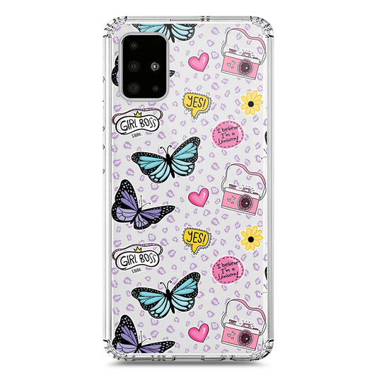 Samsung Galaxy A51 Cover - O'Nation Butterfly Dreams Series 1 - Clear Phone Case - Soft Silicon Borders