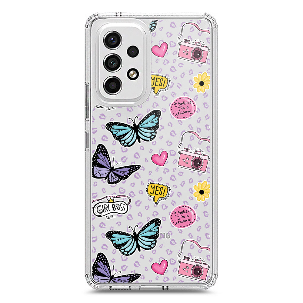 Samsung Galaxy A53 5G Cover - O'Nation Butterfly Dreams Series 1 - Clear Phone Case - Soft Silicon Borders