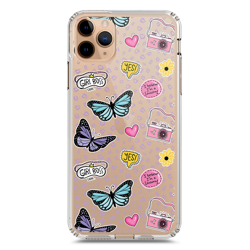 iPhone 11 Pro Max Cover - O'Nation Butterfly Dreams Series 1 - Clear Phone Case - Soft Silicon Borders
