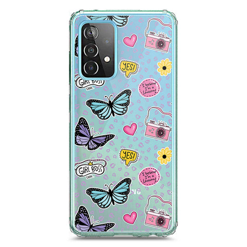Samsung Galaxy A72 Cover - O'Nation Butterfly Dreams Series 1 - Clear Phone Case - Soft Silicon Borders