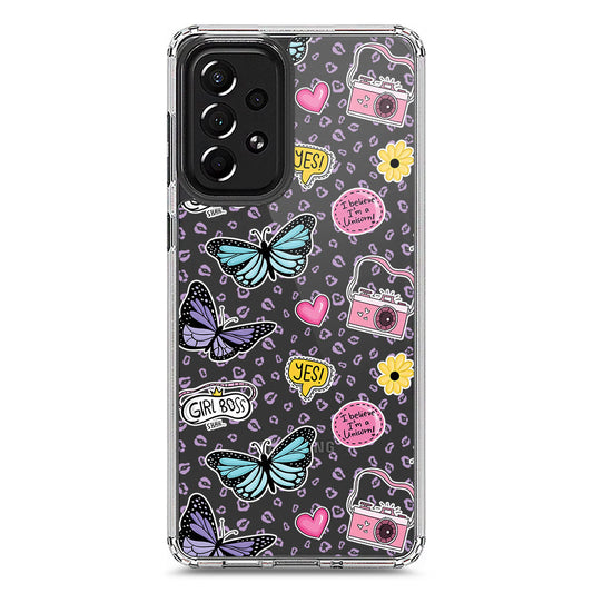 Samsung Galaxy A73 5G Cover - O'Nation Butterfly Dreams Series 1 - Clear Phone Case - Soft Silicon Borders