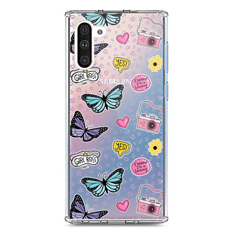 Samsung Galaxy Note 10 Cover - O'Nation Butterfly Dreams Series 1 - Clear Phone Case - Soft Silicon Borders