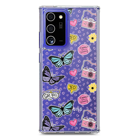 Samsung Galaxy Note 20 Ultra Cover - O'Nation Butterfly Dreams Series 1 - Clear Phone Case - Soft Silicon Borders