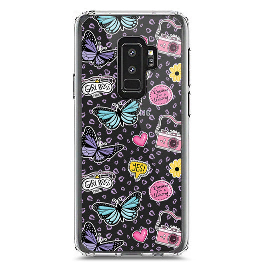 Samsung Galaxy S9 Plus Cover - O'Nation Butterfly Dreams Series 1 - Clear Phone Case - Soft Silicon Borders
