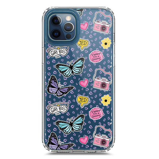 iPhone 12 Pro Max Cover - O'Nation Butterfly Dreams Series 1 - Clear Phone Case - Soft Silicon Borders