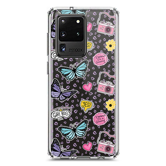 Samsung Galaxy S20 Ultra Cover - O'Nation Butterfly Dreams Series 1 - Clear Phone Case - Soft Silicon Borders