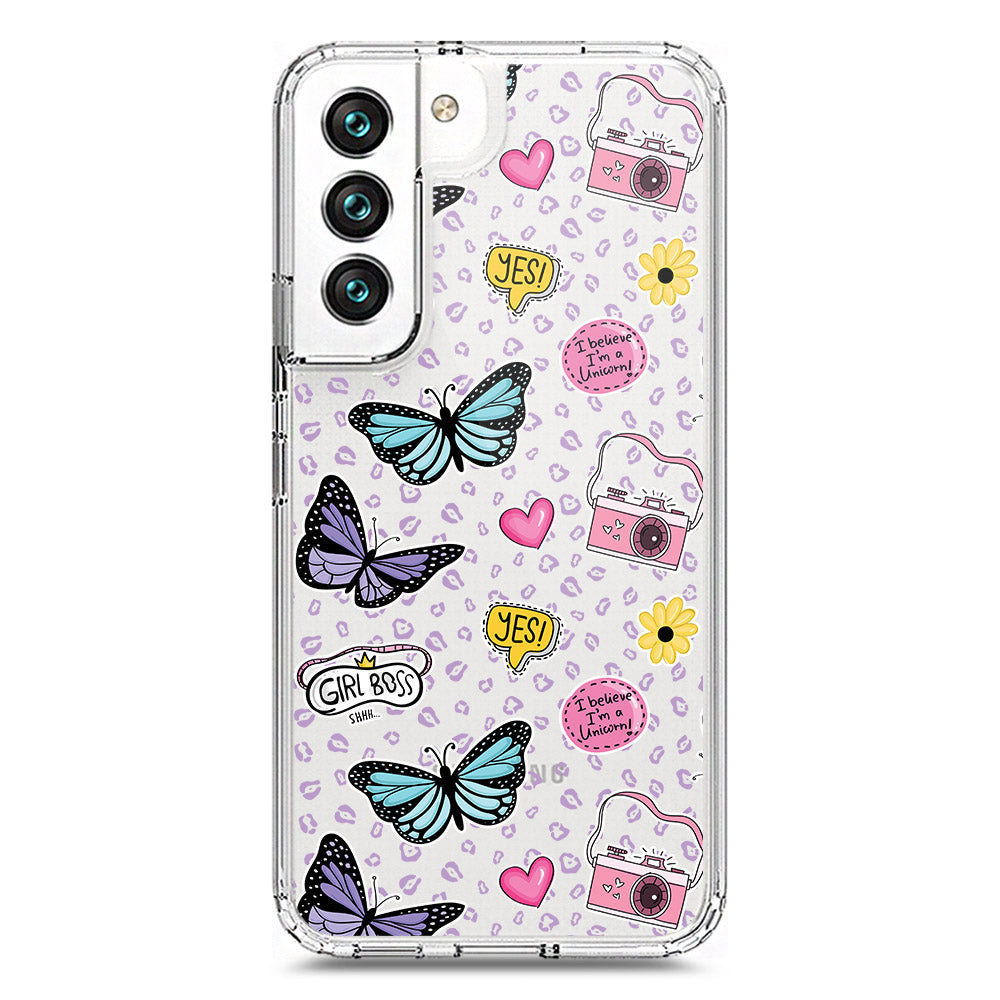 Samsung Galaxy S22 5G Cover - O'Nation Butterfly Dreams Series 1 - Clear Phone Case - Soft Silicon Borders