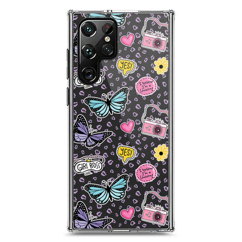 Samsung Galaxy S22 Ultra 5G Cover - O'Nation Butterfly Dreams Series 1 - Clear Phone Case - Soft Silicon Borders (Fast Delivery)