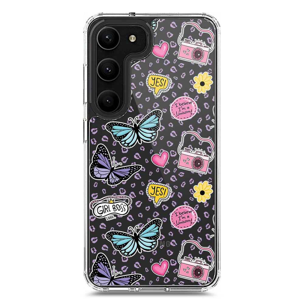 Samsung Galaxy S23 Plus 5G Cover - O'Nation Butterfly Dreams Series 1 - Clear Phone Case - Soft Silicon Borders