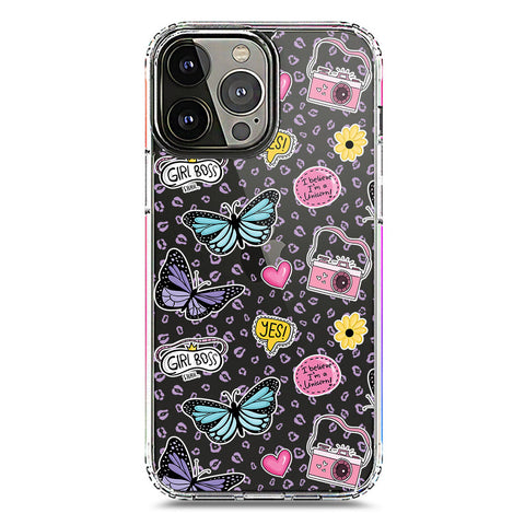 iPhone 13 Pro Max Cover - O'Nation Butterfly Dreams Series 1 - Clear Phone Case - Soft Silicon Borders