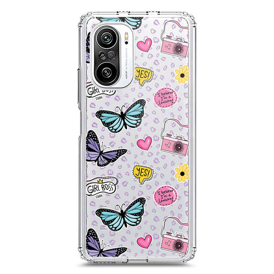 Xiaomi Redmi K40 Cover - O'Nation Butterfly Dreams Series 1 - Clear Phone Case - Soft Silicon Borders