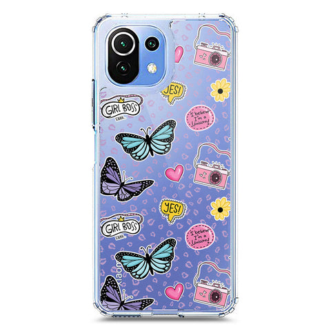 Xiaomi Mi 11 Lite Cover - O'Nation Butterfly Dreams Series 1 - Clear Phone Case - Soft Silicon Borders