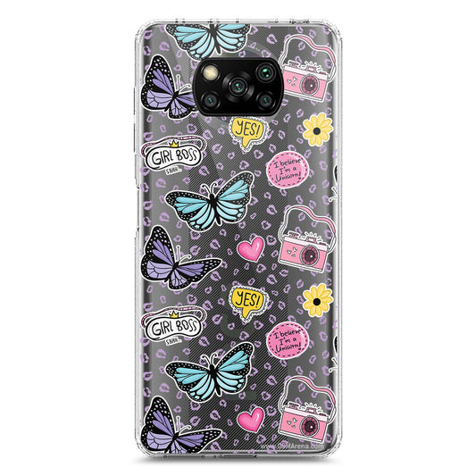 Xiaomi Poco X3 Cover - O'Nation Butterfly Dreams Series 1 - Clear Phone Case - Soft Silicon Borders