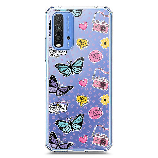 Xiaomi Redmi 9T Cover - O'Nation Butterfly Dreams Series 1 - Clear Phone Case - Soft Silicon Borders