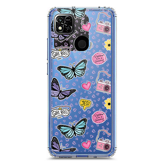Xiaomi Redmi 10A Cover - O'Nation Butterfly Dreams Series 1 - Clear Phone Case - Soft Silicon Borders