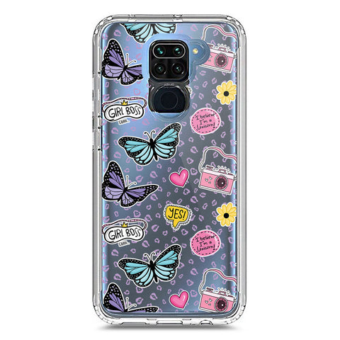 Xiaomi Redmi Note 9 Cover - O'Nation Butterfly Dreams Series 1 - Clear Phone Case - Soft Silicon Borders