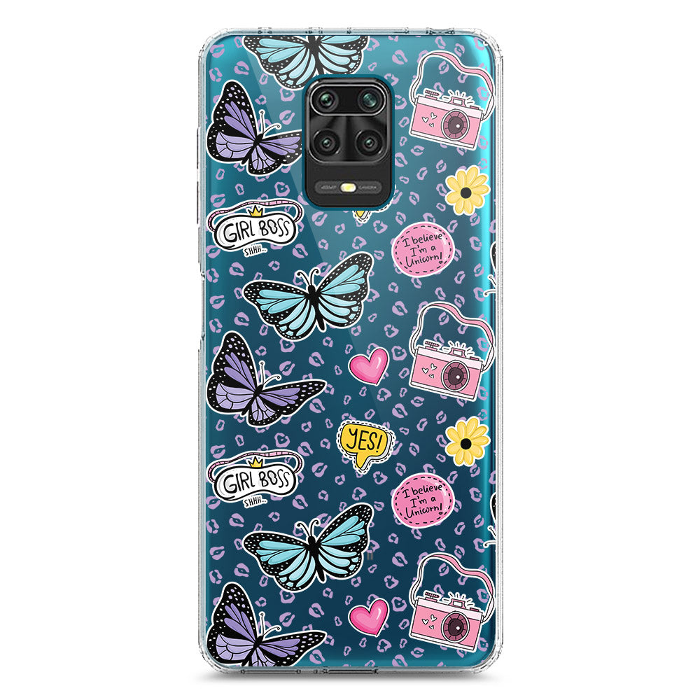 Xiaomi Redmi Note 9S Cover - O'Nation Butterfly Dreams Series 1 - Clear Phone Case - Soft Silicon Borders