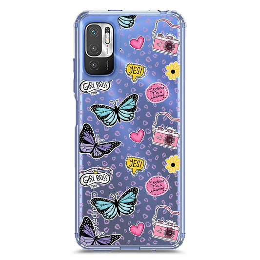Xiaomi Redmi Note 10 5G Cover - O'Nation Butterfly Dreams Series 1 - Clear Phone Case - Soft Silicon Borders