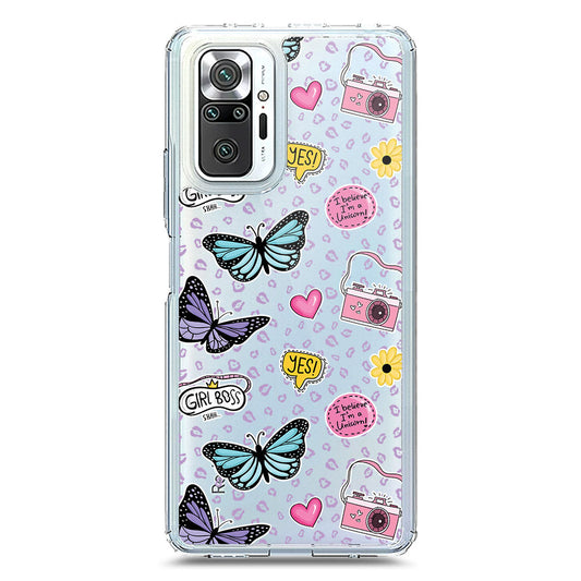 Xiaomi Redmi Note 10 Pro Max Cover - O'Nation Butterfly Dreams Series 1 - Clear Phone Case - Soft Silicon Borders