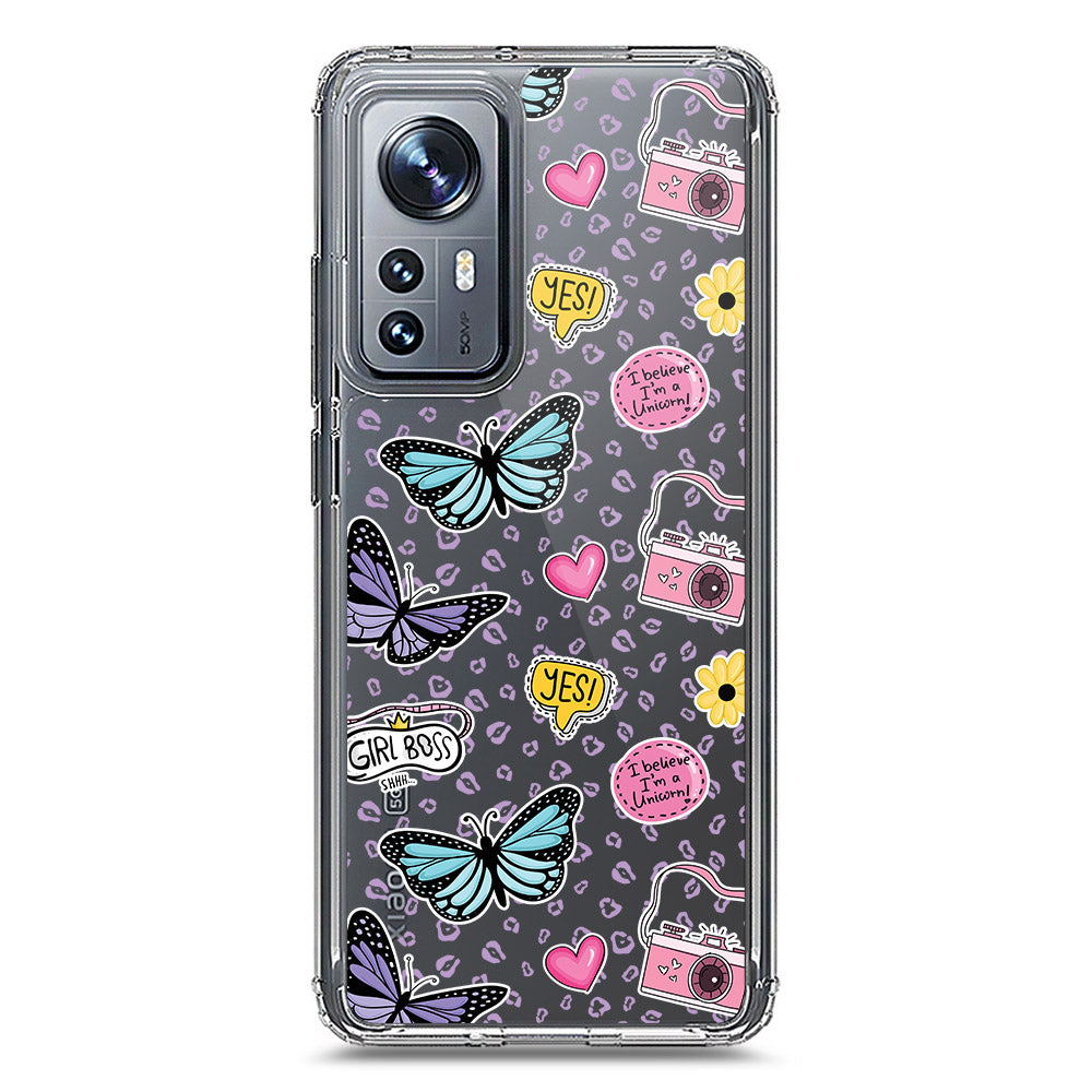 Xiaomi 12X Cover - O'Nation Butterfly Dreams Series 1 - Clear Phone Case - Soft Silicon Borders