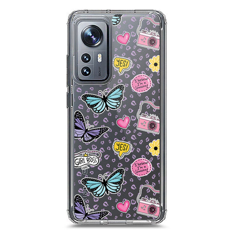 Xiaomi 12X Cover - O'Nation Butterfly Dreams Series 1 - Clear Phone Case - Soft Silicon Borders